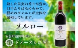 【ふるさと納税】【熟した果実の香り】 赤 ワイン メルロー 750ml×1本 [ヴィニョブル安曇野 DOMAINE HIROKI 長野県 池田町 48110598] 赤