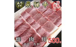 【ふるさと納税】[A5等級]飛騨牛赤身肉焼肉用500g　モモ又はカタ肉【1445792】