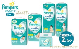 【ふるさと納税】[テープタイプ] パンパース 「 さらさらケア 」 2パックと おしりふき 2パック[ Pampers おむつ オムツ ]