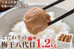 【ふるさと納税】こだわりの梅干八代目 1.2kg 南高梅 無添加 減塩 昔ながら 老舗 伝統 国産 大洗 大洗町 梅干し 梅干 梅 うめぼし うめ