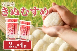 【ふるさと納税】【令和5年産】石見産「きぬむすめ」（2kg×4袋） 米 お米 きぬむすめ 精米 白米 ごはん 新生活 応援 準備 お取り寄せ 特