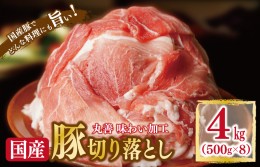 【ふるさと納税】【丸善味わい加工】国産 豚肉 切り落とし 4kg（500g×8） 099H2241
