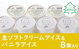 【ふるさと納税】【1月発送】さっぱり、口溶けなめらか！生ソフトクリームアイス＆バニラアイスクリーム 8個セット