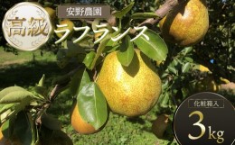 【ふるさと納税】【令和6年産 先行予約】高級ラフランス 3kg 化粧箱 山形県鶴岡産　安野農園