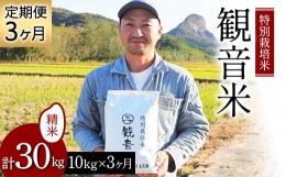 【ふるさと納税】＜定期便＞特別栽培米〜観音米〜 10kg×3ヶ月連続 （令和5年産） 【マルサンファーム】 精米 青森 青森県 東北 米 お米 