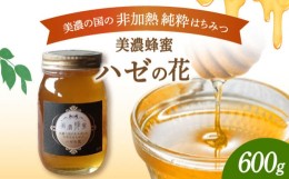 【ふるさと納税】美濃蜂蜜 ハゼの花 600g 【マンモスハウス合同会社】 はちみつ 非加熱 国産 [TEW007]