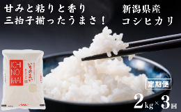 【ふるさと納税】【定期便】新潟県産コシヒカリ「いちのまい」2？×3ヶ月 計6？ 米・食味鑑定士お墨付き 毎月精米したてを発送 こしひか