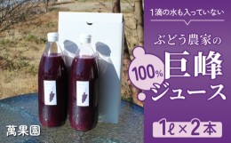 【ふるさと納税】【萬果園】巨峰ジュース100％　1L　2本セット