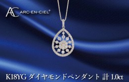 【ふるさと納税】アルカンシェル K18YGダイヤペンダント ダイヤ計1.00ct J048