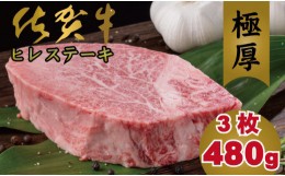 【ふるさと納税】ご予約受付「３月お届け予定」佐賀牛ヒレステーキ（480g）大人気の厚切りステーキ