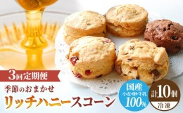 【ふるさと納税】【3回定期便】 リッチハニースコーン アソート 10個 スイーツ 洋菓子 焼菓子 多治見市/famfam [TAK011]