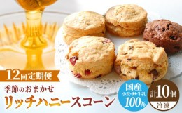 【ふるさと納税】【12回定期便】 リッチハニースコーン アソート 10個 スイーツ 洋菓子 焼菓子 多治見市/famfam [TAK013]