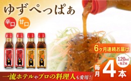 【ふるさと納税】【全6回定期便】ゆずぺっぱぁ 辛口 甘口 120ml 各2本 柚子 ゆず 調味料 熊本 山都町【本田農園】[YDL028]