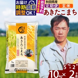 【ふるさと納税】※令和6年産 新米予約※《定期便2ヶ月》秋田県産 あきたこまち 10kg【玄米】(5kg小分け袋) 2024年産 お届け周期調整可能