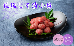 【ふるさと納税】低塩しそ漬小梅（塩分約7％）500g  / 田辺市  梅干し 梅干 梅 うめ 肉厚 お米 おにぎり 焼酎 梅酒 健康  小梅 一口サイ