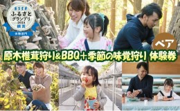 【ふるさと納税】【ふるさと納税】 原木 椎茸 狩り BBQ + 季節の味覚狩り ペア 体験券 しいたけ シイタケ バーベキュー 味覚狩り 体験 チ