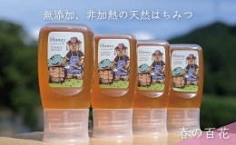 【ふるさと納税】合計1200g 天然蜂蜜 国産蜂蜜 非加熱 生はちみつ 岐阜県 美濃市産 春 (蜂蜜300g入りピタッとボトル4本セット)A12