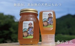 【ふるさと納税】合計900g 天然蜂蜜 国産蜂蜜 非加熱 生はちみつ 岐阜県 美濃市産 春 (蜂蜜600g入りガラス瓶1本,蜂蜜300g入りピタッとボ