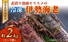 【ふるさと納税】■沖永良部島直送！素潜り漁師オススメの冷凍伊勢海老　約２キロ（３〜７匹）！