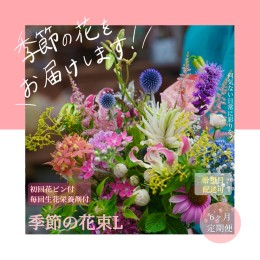 【ふるさと納税】《6ヵ月定期便》生花花束 ブーケ 初回花瓶付L 定期便 定期コース 全6回 初回花瓶付き 延命剤付き 花びん 生花 花束 ブー