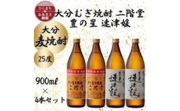 【ふるさと納税】大分むぎ焼酎　二階堂2本と速津媛2本25度(900ml)4本セット【1456977】