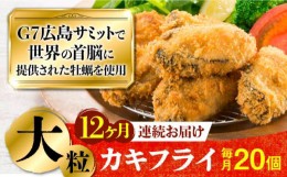 【ふるさと納税】広島G7で提供された牡蠣！【全12回定期便】【広島県産】牡蠣屋さんが作ったこだわりの大粒 カキフライ 20個（瞬間冷凍）