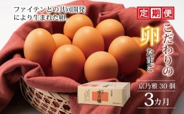 【ふるさと納税】【3カ月定期便】たまご30個セット 京の雅（卵）定期便 【 卵 定期便 たまご 新鮮卵 たまごセット  卵定期便  京丹波町 