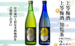 【ふるさと納税】 上等梅酒・上等梅酒 知覧茶 中瓶 2本セット　K204-003