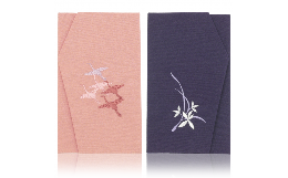 【ふるさと納税】A312　慶弔刺繍ふくさセット（多鶴）ピンク/紫(左開き）