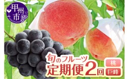 【ふるさと納税】【定期便】旬のフルーツ2回便（桃・巨峰）【2024年発送】（HK）C1-440