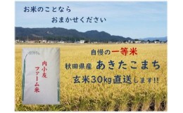 【ふるさと納税】令和5年産 秋田県産あきたこまち 一等米 農家直送 玄米30kg