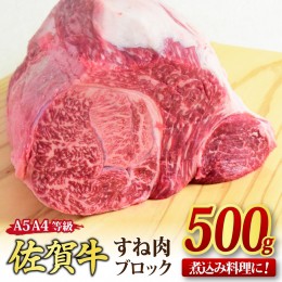 【ふるさと納税】佐賀牛 すね肉 ブロック 500g 【煮込み料理 A5 A4 期間限定 希少 国産和牛 牛肉 肉 牛】(H085156)