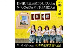 【ふるさと納税】農家と女子高生のコラボ企画！県認証特栽魚沼コシヒカリ6kgとかぐらなんばん・ホッポロ漬各200g