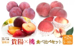 【ふるさと納税】＜2024年先行予約＞笛吹市産　もも×貴陽食べ比べセット約2.0kg（5〜10玉） 205-009