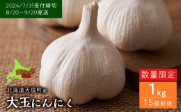 【ふるさと納税】2024年分予約開始★北海道産大玉にんにく1kg《おのっぷ農園》