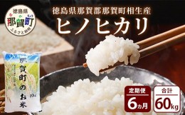 【ふるさと納税】定期便6回 那賀町のお米 ヒノヒカリ 定期便 お米 こめ おこめ 米 ご飯 ごはん 白米 はくまい 白ごはん 白ご飯 和食 おに