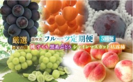 【ふるさと納税】＜2024年先行予約＞笛吹市産　厳選!農家直送「フルーツ定期便5回便」 205-013