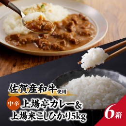 【ふるさと納税】上場米こしひかり5kg・上場亭カレー6箱セット