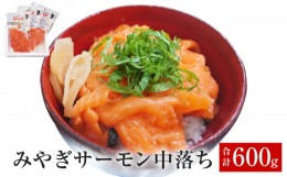 【ふるさと納税】鮭 みやぎサーモン 中落ち 600g（200g×3袋）サーモン 中落ち 小分け 石巻市 宮城県 国産 丼 海鮮丼 さーもん 鮭 さけ 