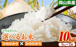 【ふるさと納税】167. 令和5年産 青空市きらりの 選べるお米 10kg 岡山県産 食べ比べ ひのひかり×ひのひかり 青空市きらり《30日以内に