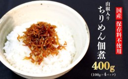 【ふるさと納税】ちりめん佃煮 400g （100g × ４パック）【 ちりめん つくだに 佃煮 ふりかけ ご飯 おにぎり ちりめんじゃこ じゃこ し