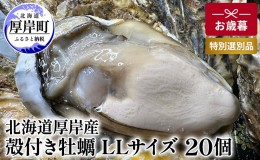 【ふるさと納税】北海道 厚岸産 殻付き 牡蠣 LLサイズ 20個 お歳暮 特別選別品