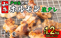 【ふるさと納税】【通常配送】和牛 ミックス ホルモン 戸田 塩ダレ 1.2kg 300g 4パック 焼肉 小分け 古安