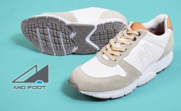 【ふるさと納税】MIDFOOT ( ミッドフッド ) 婦人靴 レザースニーカー MF001JL ( ホワイト ) 4E