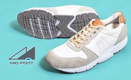 【ふるさと納税】MIDFOOT ( ミッドフッド ) 紳士靴 レザースニーカー MF001JM ( ホワイト ) 4E