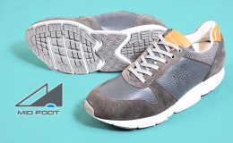 【ふるさと納税】MIDFOOT ( ミッドフッド ) 紳士靴 レザースニーカー MF001JM ( グレー ) 4E