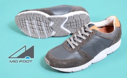 【ふるさと納税】MIDFOOT ( ミッドフッド ) 婦人靴 レザースニーカー MF001JL ( グレー ) 4E