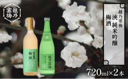 【ふるさと納税】越乃寒梅　浹　純米吟醸 720ml・梅酒 720ml　2本セット