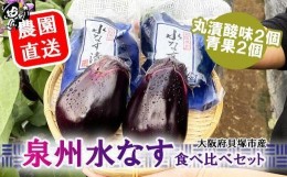 【ふるさと納税】北野農園　泉州水なす丸漬酸味２個＋生水なす２個