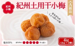 【ふるさと納税】紀州小梅　紀州土用干小梅（塩分20％）　4kg(2kg×2個） / 田辺市 紀州南高梅 南高梅 梅干し 梅干 梅  肉厚 お米 おにぎ